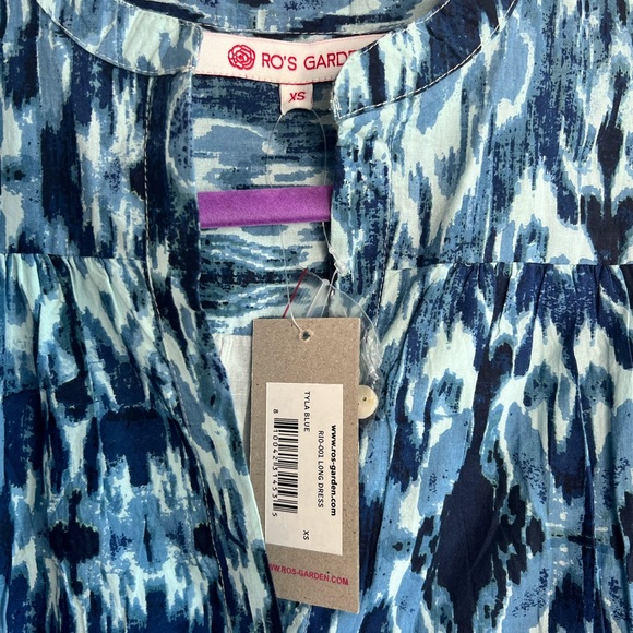 NWT Tyla Blue Rio Long Dress RO'S GARDEN Tuckernuck Blue Maxi Long Sleeve - Picture 10 of 10